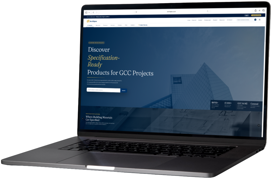 ArchSpex product page shown on a laptop